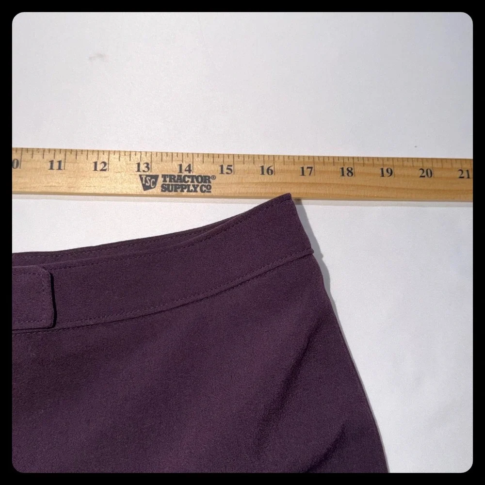 Signature by Larry Levine Dress Pants Women 14 Purple Wide Leg Trouser Professio - Picture 3 of 7